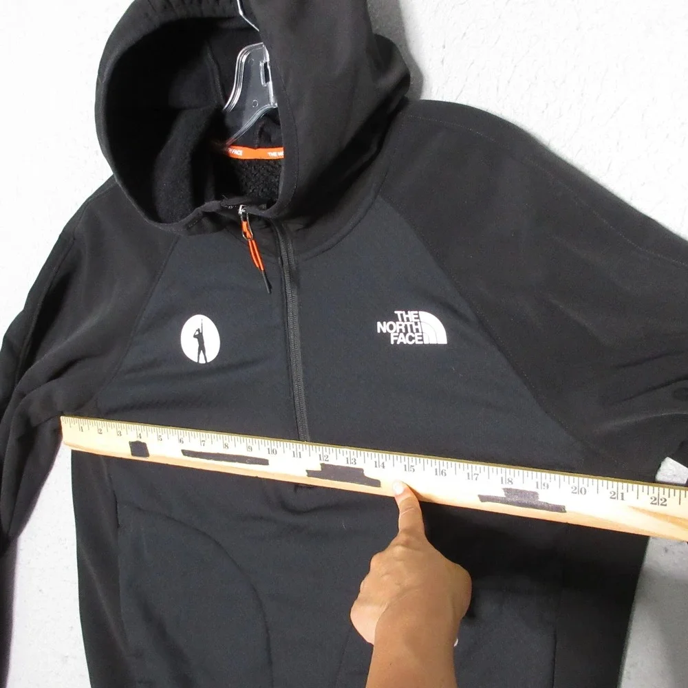 The North Face Hoodie Men Medium Tekware Fleece Quarter Zip Black Gorpcore Logo